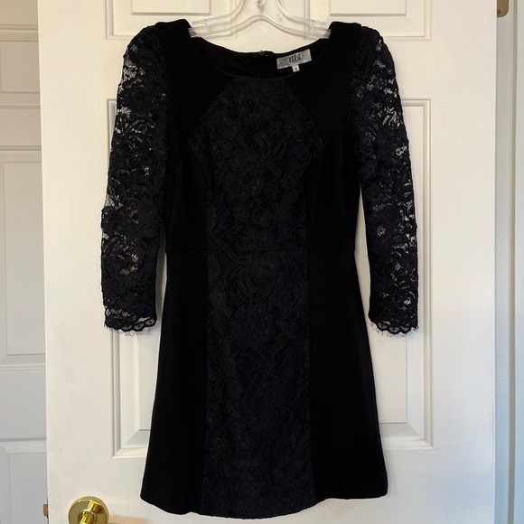 TIBI NYC Chantal Lace Dress 0 Black - Picture 3 of 14